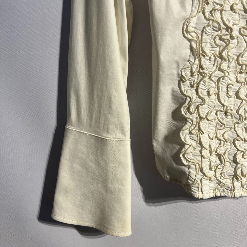 Max Studio White Ruffle Shirt - Picture 2 of 8